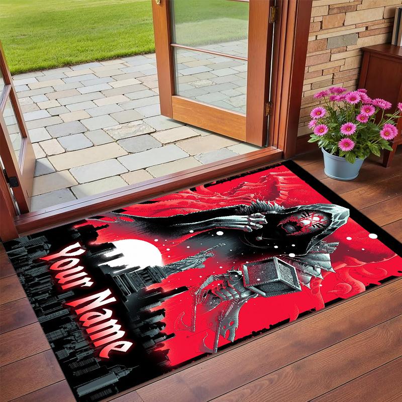 Crystal Velvet Rug Custom Name Text, Soft Non Slip Floor Mat Home DecorSleep Token