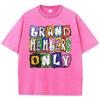 Cotton Womens Acid Wash T-Shirts Brand Members Only Letter Printed Tees Distressed Crewneck Oversized Tops Casual Clothes