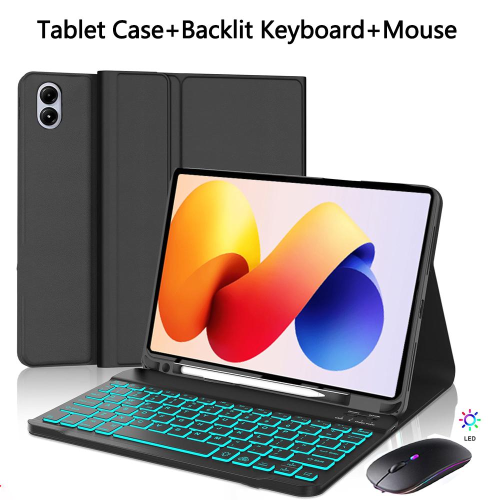 Чехол-клавиатура для Redmi Pad 2 Pro 12,1 дюйма, Чехол для планшета Redmi Pad 2 Pro 12,1 дюйма со съемной Bluetooth-клавиатурой