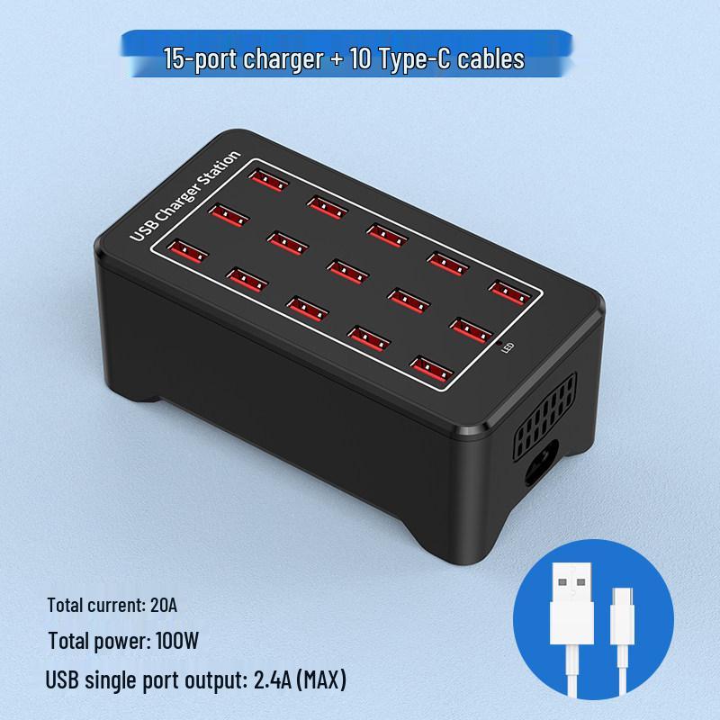 Мощная USB-станция для зарядки с несколькими портами - Настольное зарядное устройство для мобильных устройств и сетевой фильтр