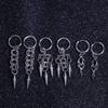 Готические панк серьги-кольца с шипами из нержавеющей стали, подвеска для унисекс Y2K, серьги-подвески с цепочкой и кисточкой