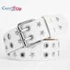 Star Style Double Exhaust Eye Punk Style PU Belt Decorative Trouser Belt