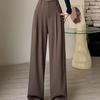 Black Suit Pants Women's Spring and Autumn High Waist Drape and Thin High-end Straight Casual Wide-leg Trousers