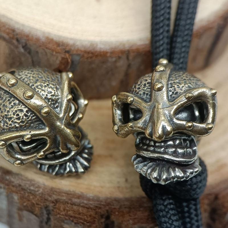 Warrior Skull Brass Knife Bead DIY Woven Bracelet Lanyard Keychain Pendant Accessories Hangings Charms