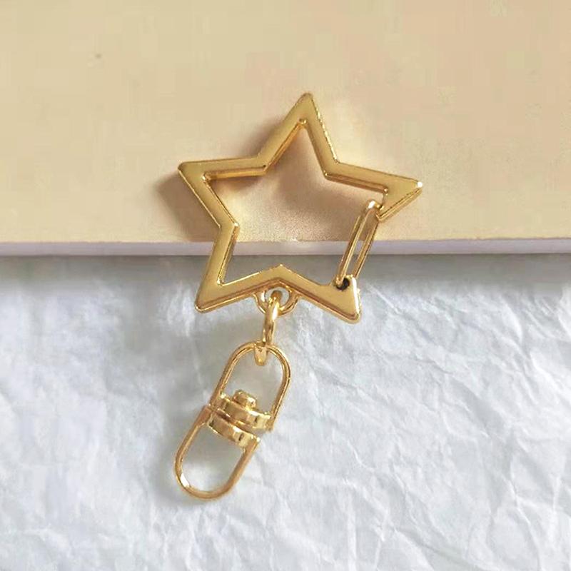 10 шт. Звезда Пентаграмма Полый Брелок Кольцо для ключей DIY Аксессуары Застежка-лобстер