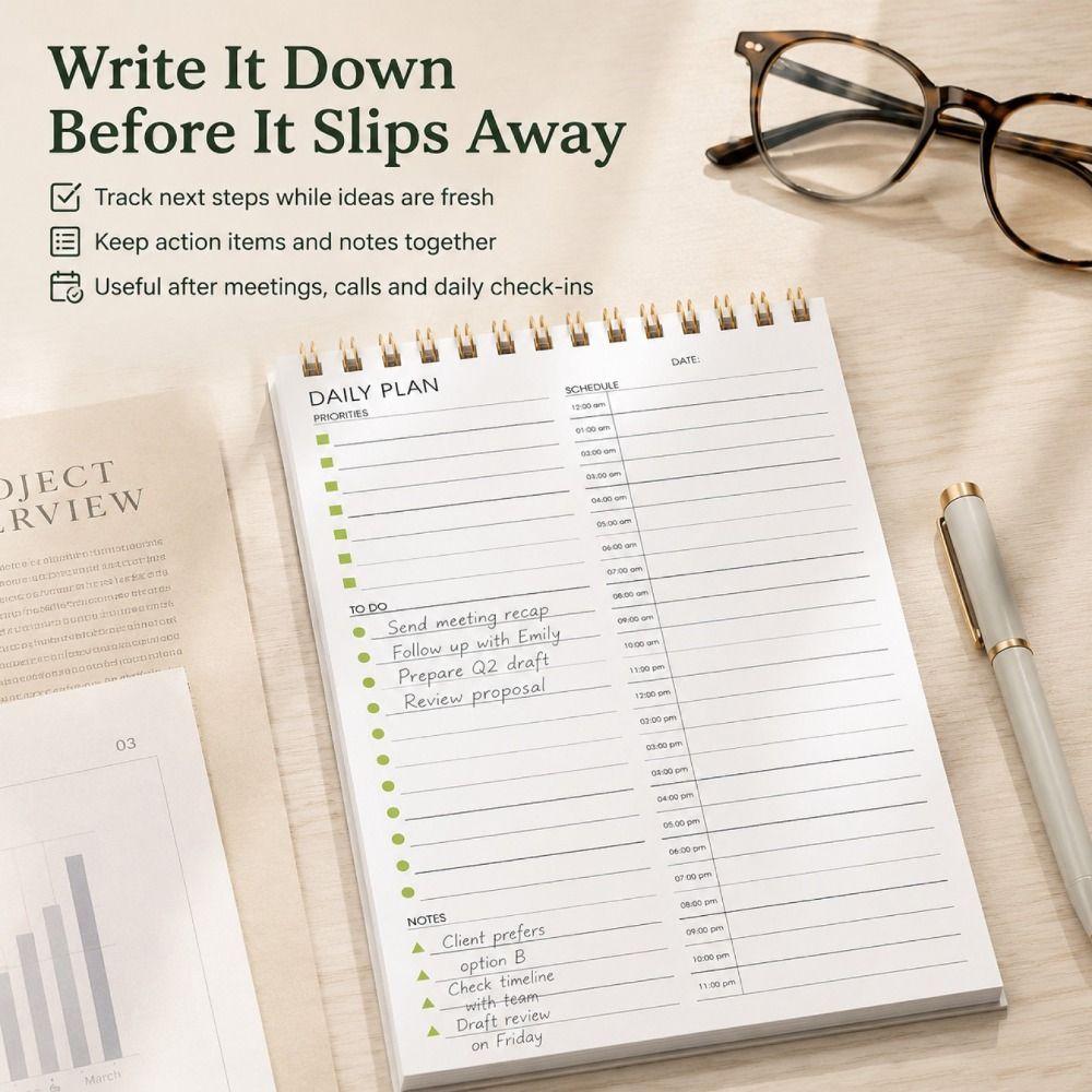 A5 Daily Plan Notepad English Layout Time Block Planner New Daily Schedule Planner Students