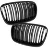 BMW X5 E70 06-13 grilles between the headlights (kidneys) left + right set BLACK GLOSSY DOUBLE BAR