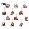 Cute Cartoon Charms for DIY Crafts 12Pcs Funny Old Women Christmas Tree Ornaments, 2D Flat Acrylic Grandma Decorative Pendants Garlands Hanging