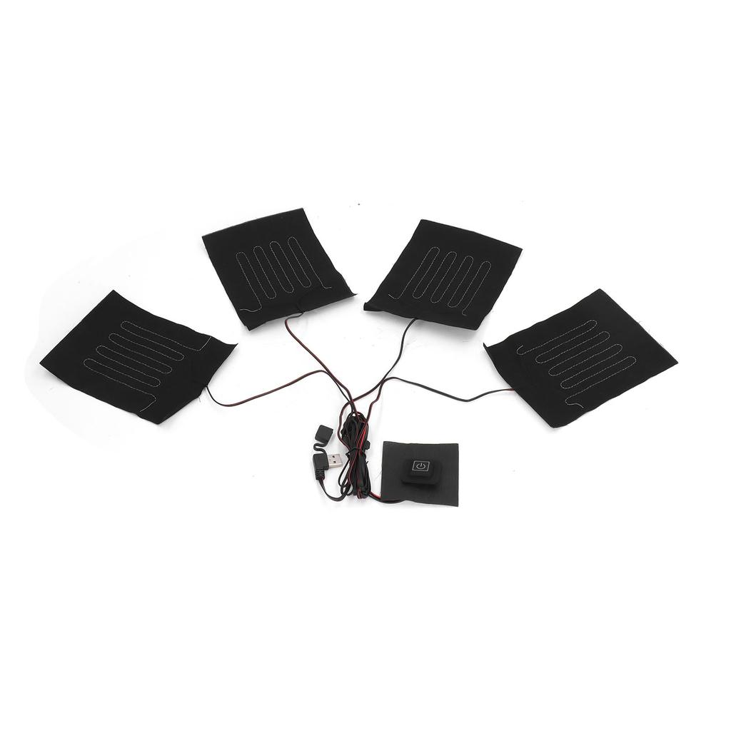 Нагревательная ткань, водостойкий 3-ступенчатый композитное волокно с четырьмя частями, электрогрелка для одежды с питанием от USB, на зиму