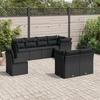 VidaXL Garden Lounge Set 8 Pcs with Cushions Black Wicker 3217925