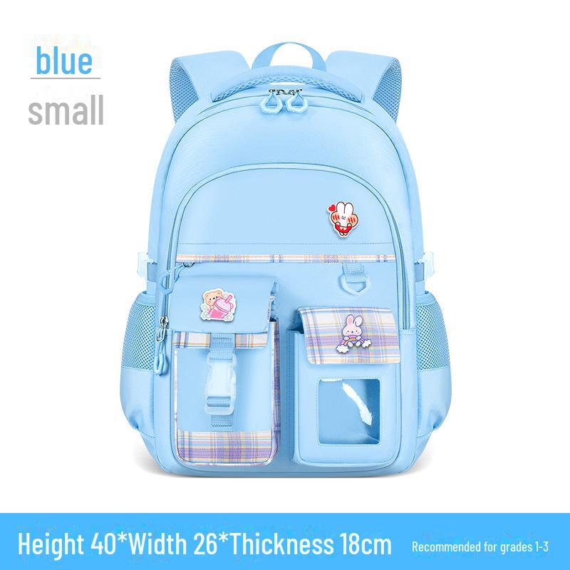 2024 Школьный ранец в клетку для девочек, легкий, с поддержкой позвоночника, большой вместимости, для детей 6-12 лет.