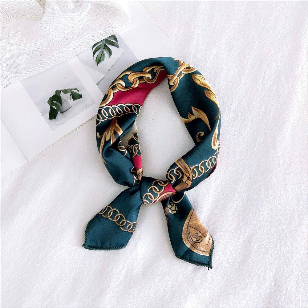 50 шелковых квадратных платков: Универсальные весенне-летние шейные платки для женщин - корейский стиль