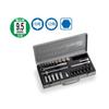 TONE MX300 Mixed Socket Wrench Set, 9.5mm (3/8") Drive, Silver, 27 Pieces