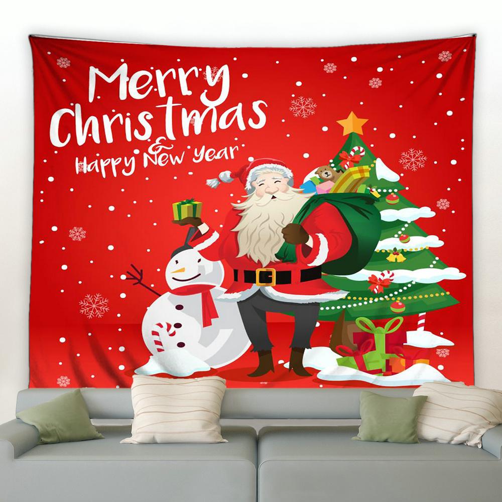 Snowman Christmas Tree Tapestry Christmas Wall Decor Background Fabric Home Decor Christmas Tapestry Tapeçaria De Natal