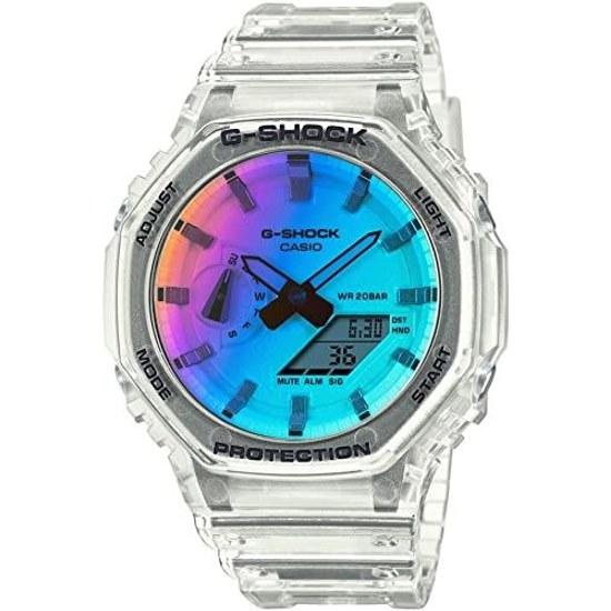Casio G-Shock Ограниченная серия Радужный цвет Ана-Диджи Часы Скелетные Радуга GA-2100SRS-7A Импорт из-за рубежа