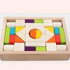 Children's Wooden 30 Colored Wooden Box Building Blocks Shape Cognitive Early Education Educational Toy