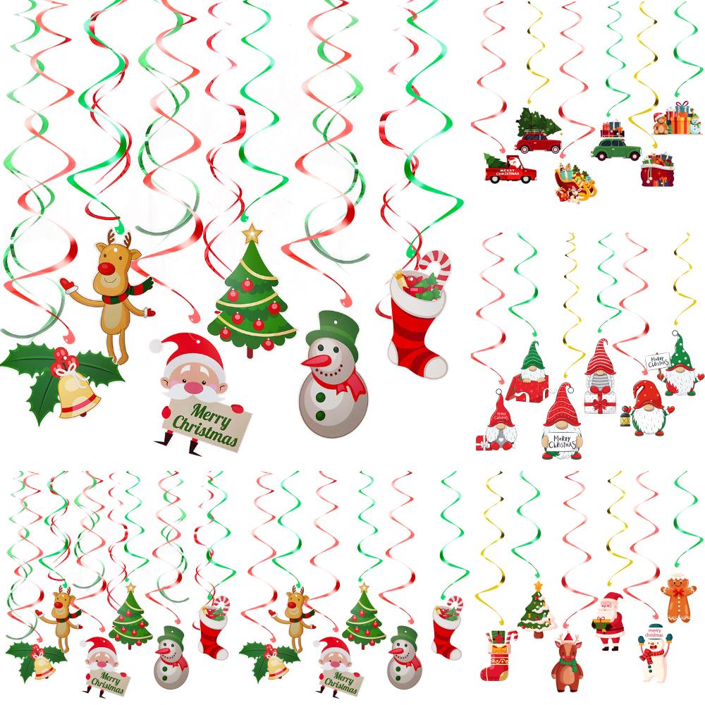 Рождественские подвесные украшения с завитками, спиральный кулон, вечерние подвесные гирлянды для дома, товары для декора