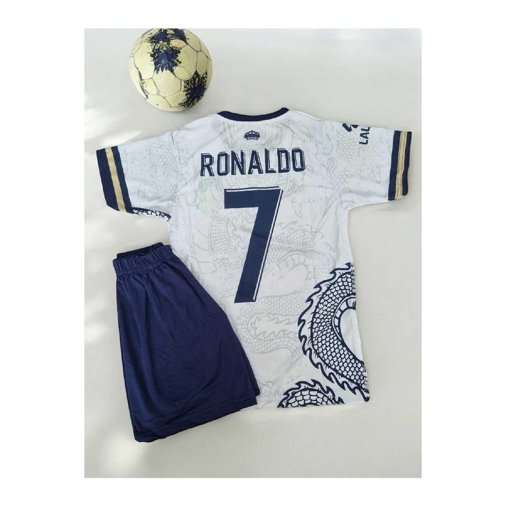C.ronaldo Special Series Dragon White Kids Jersey And Shorts