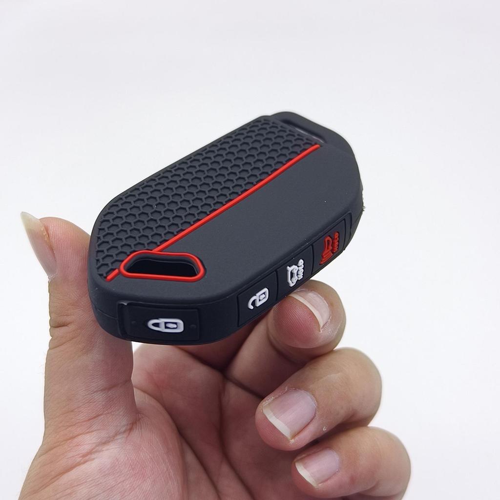 Silicone Protective Key Case for 2023-2026 Kia K5 Telluride 6-Button Remote with Honeycomb Design