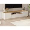 Meuble TV avec 3 portes et 1 niche - Beige et naturel - LOTULA