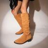 Knight Boots Women's  Autumn/Winter New Style Coarse Heel Over Knee High Heel Middle Heel Stacked Long Leg Women's Boots