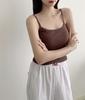 Cotton Cami Top Seamless Built-in Bra Tank  Short Sleeveless Shirt  Solid Color Versatile Layering Underwear