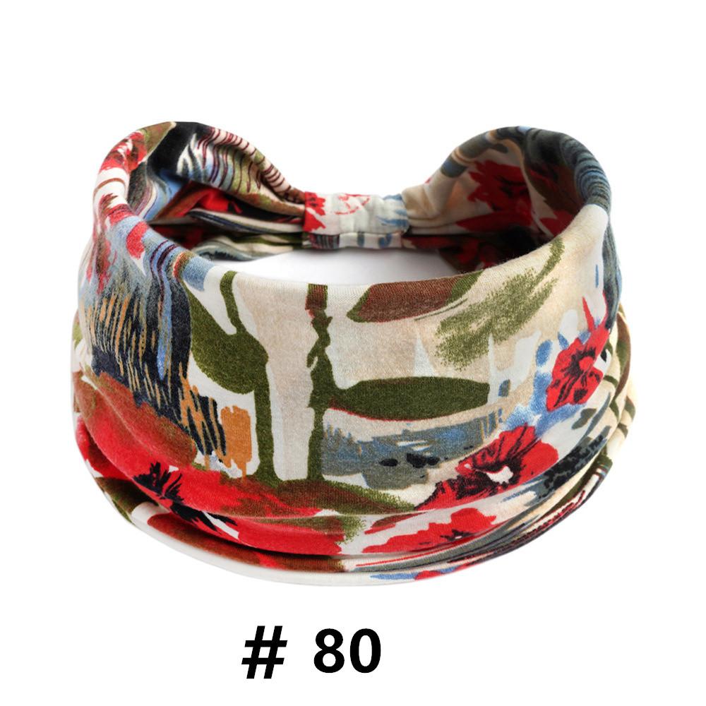 Бохо повязки на голову для женщин Хлопковые широкие повязки на голову Эластичная повязка для волос Нескользящая для тренировок Йоги Бега Тюрбан Головной убор Аксессуары для волос