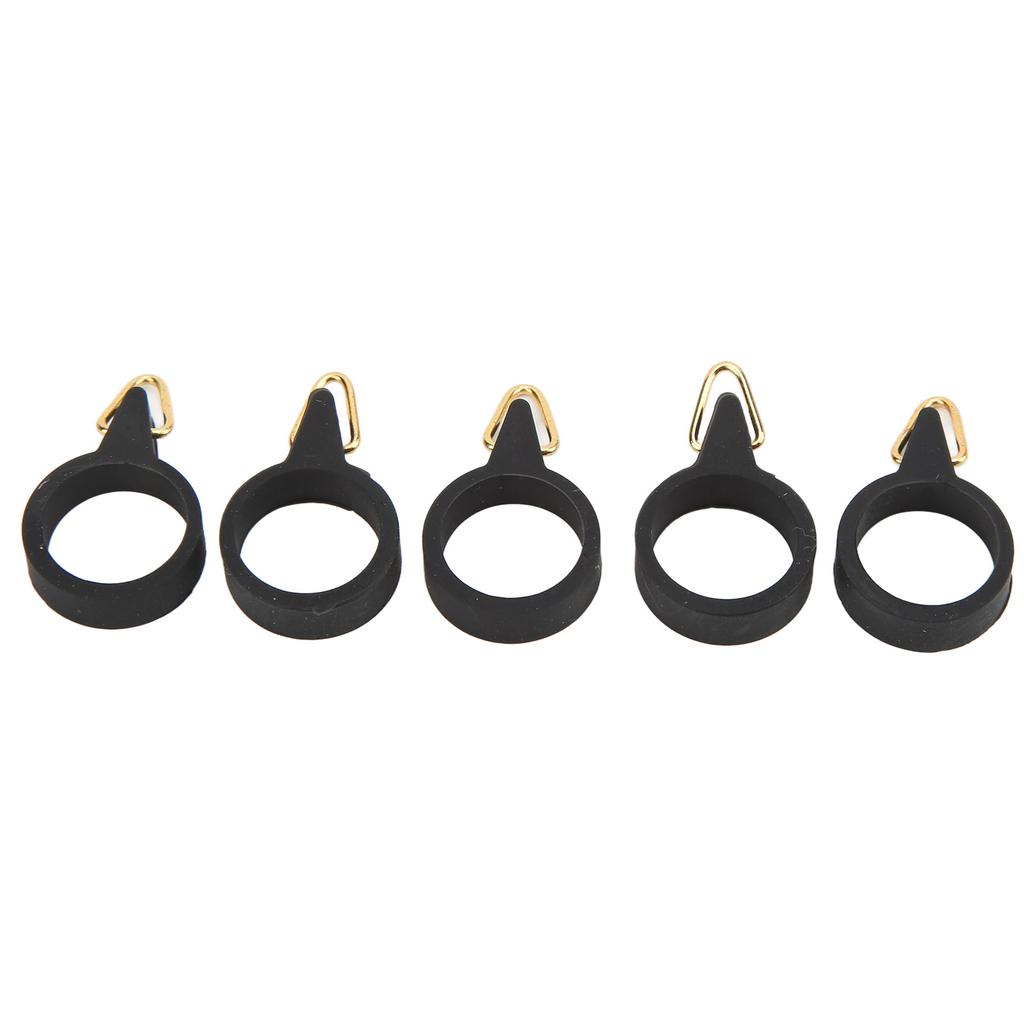 5pcs Fishing Rod Hook Holder Rubber Circle Stainless Steel Fishing Pole Hook Keeper for Bait ToolS