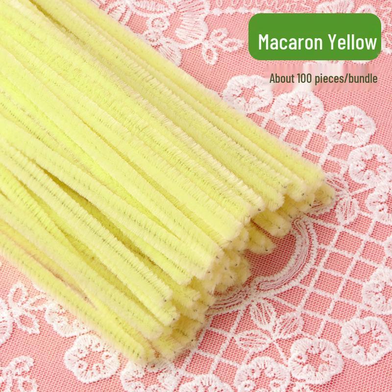 Thickened White Chenille Pipe Cleaners - Mixed Colors for DIY Bouquet Crafts