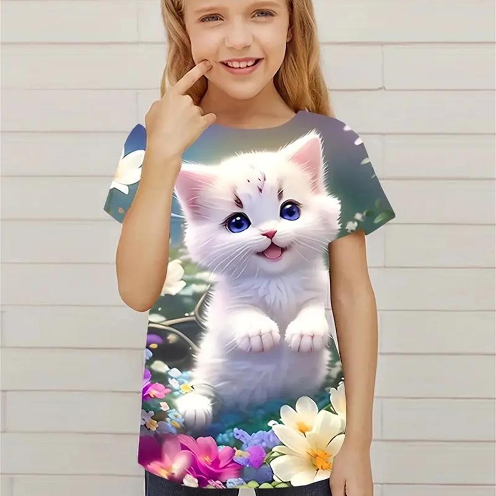 Милая футболка с короткими рукавами и принтом медведя из мультфильма, повседневные футболки для девочек, летняя одежда, подарок