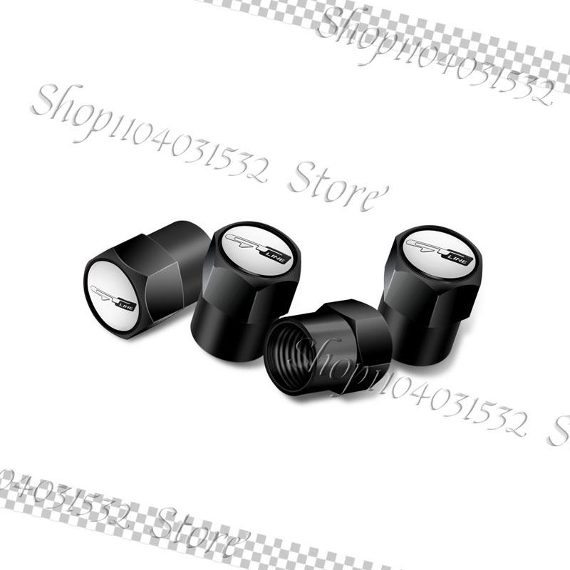 AADU1 4Pcs GT Line Logo Metal Alloy Car Valve Caps Wheel Tires Air Tyre Stem Protective Cover For Kia GT Ceed Rio K3 K5 Sportage