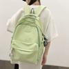School Bag Female Junior High School Student Backpack Solid Color Soft Girl Girl Backpack Simple College Backpack