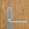 DEVON handle with plate for 90mm insert, STEEL