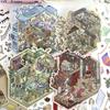 3D Miniature House Sticker Sheet Vintage Diorama Scenery Decals for Journaling Retro Room Landscape Stickers for Scrapbooking