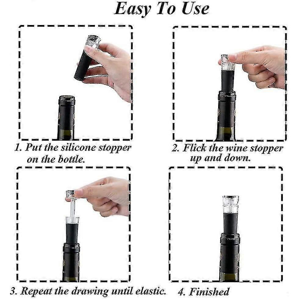 6 Pieces Wine Bottle Stopper, Silicone Wine Stoppers, Vacuum Wine Stoppers, - Pjun