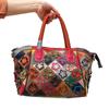 Кожаная сумка женская сумка повседневная ретро красочная контрастная цветочная сплайсированная сумка через плечо