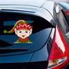 Cute Christmas Santa Claus Peeking Car Sticker - Reindeer Snowman Window Bumper Decal - Waterproof Vinyl Vehicle Truck Laptop Wall Decoration (Cute