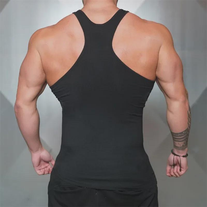 Men's Muscle Bodybuilding Fitness Vest - Round Neck, Irregular Hem, Pure Cotton