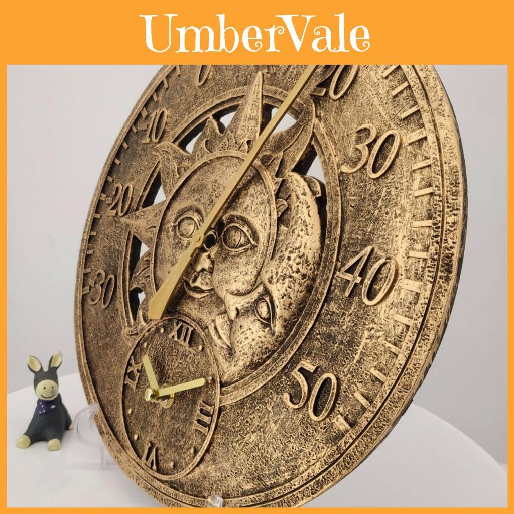 Exquisite Vintage Resin Clock With Dual Pointer And Digital Display