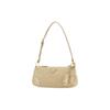 Prada Re-Nylon 2002 Эмалированный Металлический Треугольный Логотип Застежка-молния Переработанный Нейлон И Глянцевая Кожа Сумка-тоут На плечо Женские сумки Бежевый 1BC201_R789_F0F24