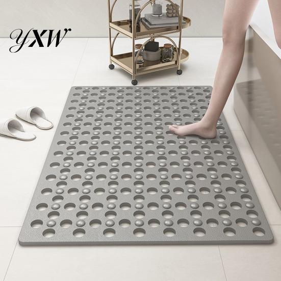 Slip Resistant Bath Rug Tub Mat Suction Cup Shower Non-Slip Bathtub Machine Washable with Drain Holes for Bathroom Floor Anti