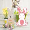 Easter Wooden Bunny Cutouts Unfinished Wood Slices Rabbit Blank Hanging Ornaments with Ropes for Easter Spring DIY Art Craft