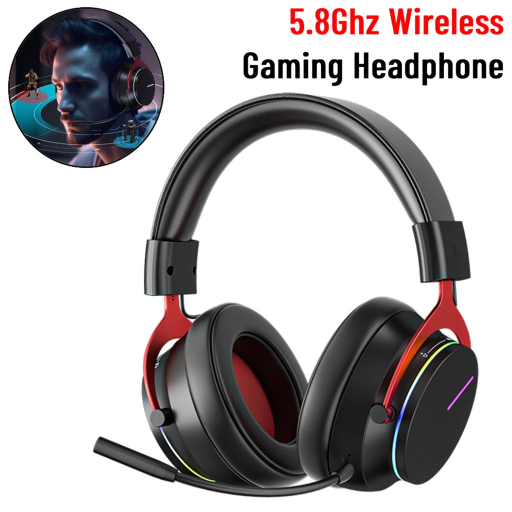 Беспроводные наушники 5,8 ГГц, игровая гарнитура с микрофоном, 7.1 Surround, гарнитура с низкой задержкой, геймерская гарнитура для ПК, ноутбука