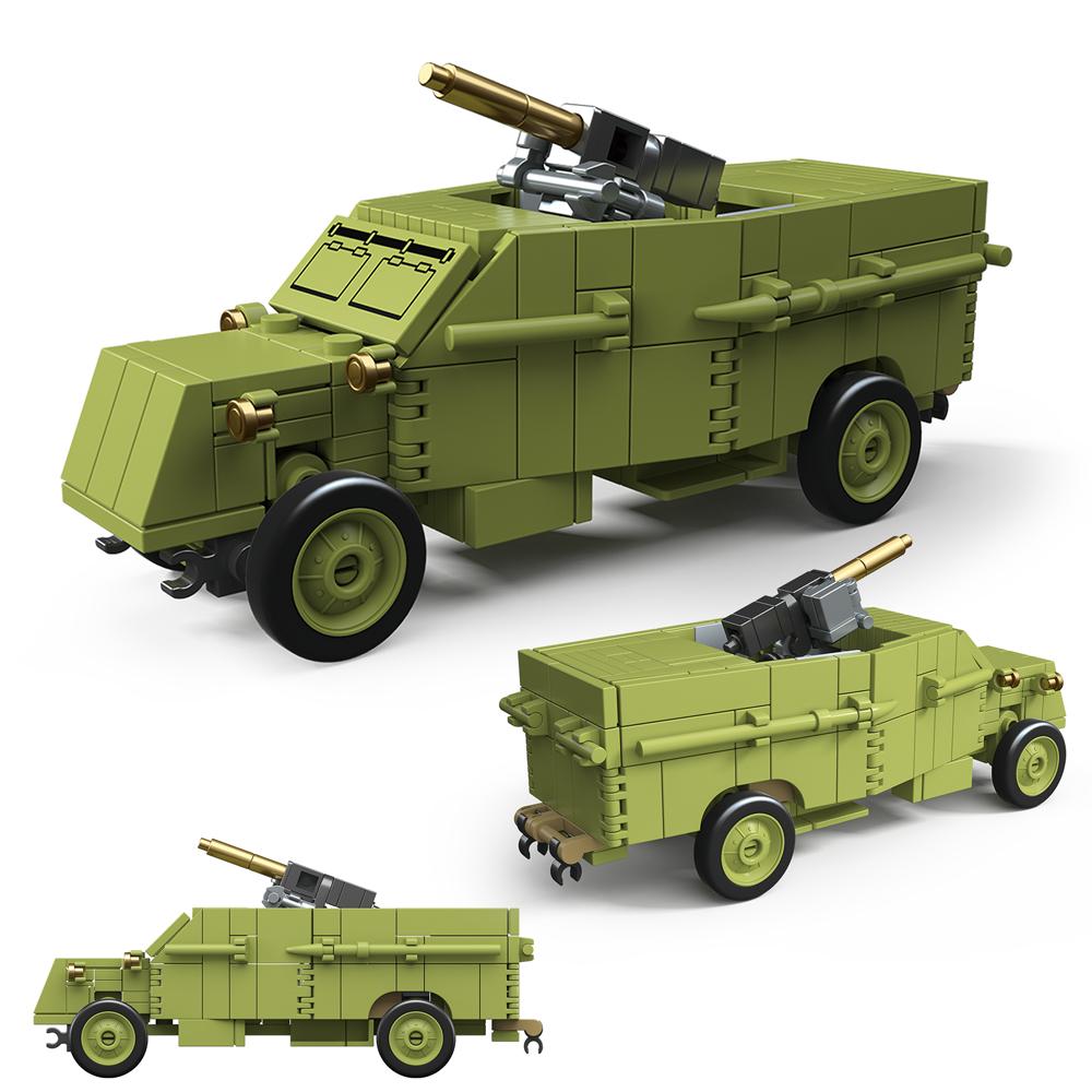 295pcs Army Building Blocks Set Armoured AA Lorry Armored Vehicle Bricks City Construction Toy For Children