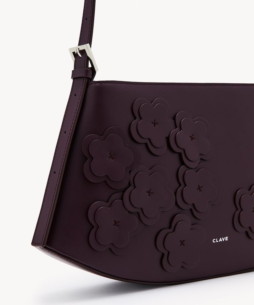 Clave Mia Flower Burgundy Tote Bag