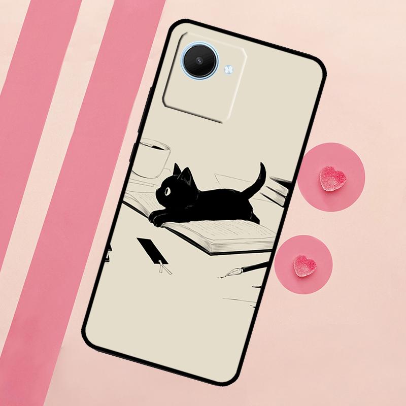 Black Cats Ink Cute Pet Witch Art Case For Realme GT Neo 5 3T 2T 9 11 10 Pro Plus C11 C15 C21Y C25S C30 C31 C33 C35 C53 C55