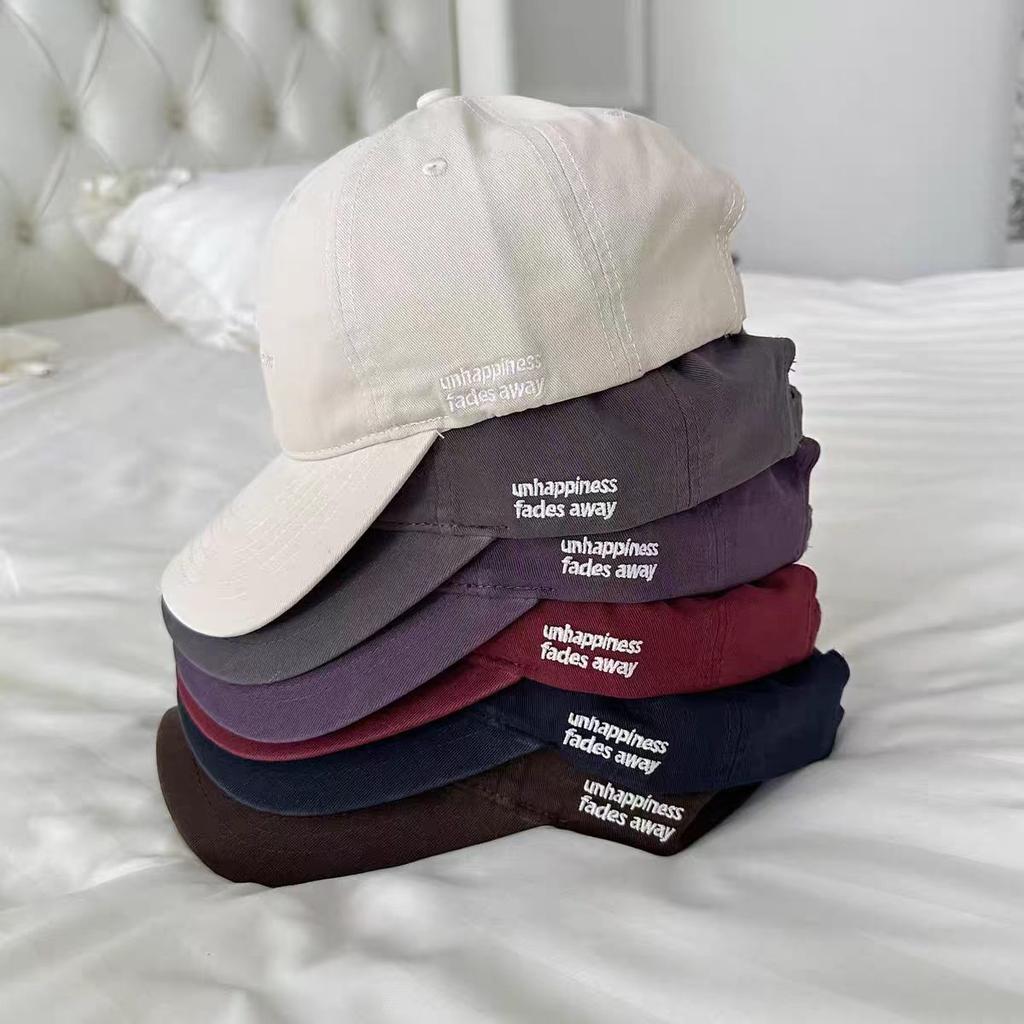 Fashion Hat Korean autumn and winter simple letter U thorn sun hat men's and women's tide four seasons versatile soft top couple show face small