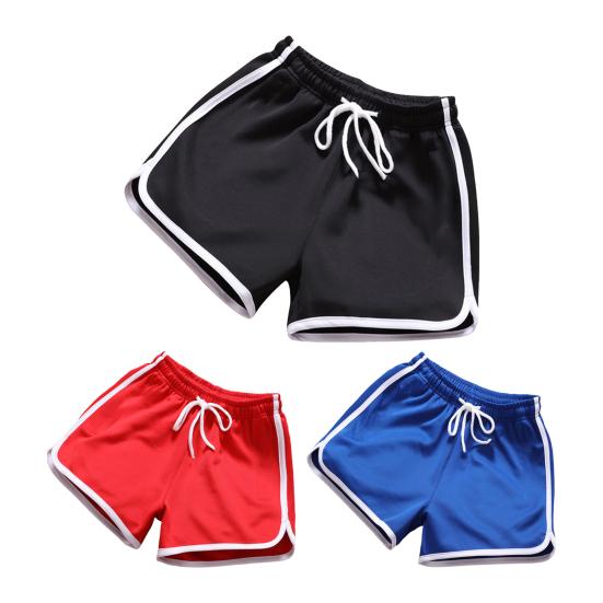 Мужские шорты с эластичной резинкой на талии, однотонные тонкие спортивные брюки, свободные пляжные брюки длиной выше колена, повседневные повседневные