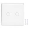 2 Gang Smart Wall Light Switch Touch Wireless Remote MultiControl Association Tempered Glass Panel