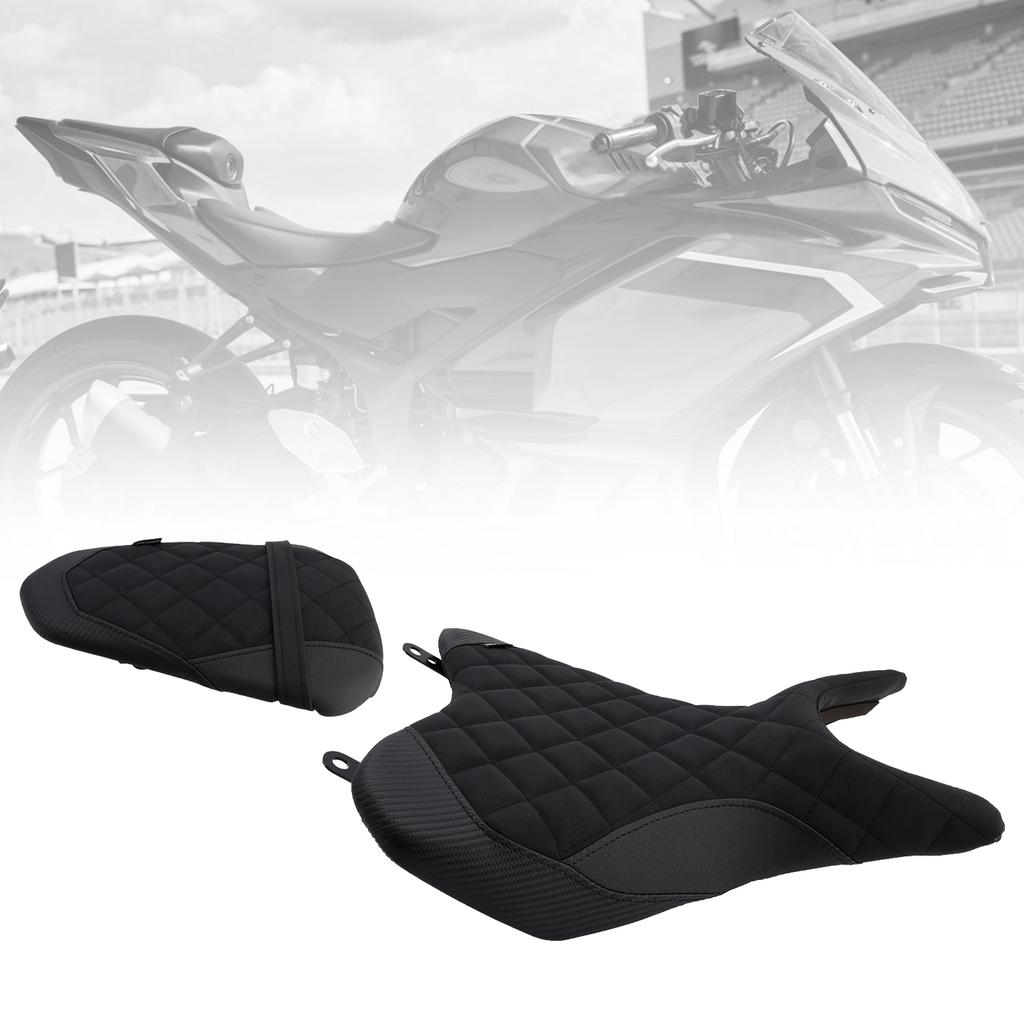 Front&Rear Raider Passenger Cushion Kit Black For Yamaha Yzf-R3 25- Mt-03 25-